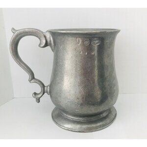 Vintage RWP USA Pewter Stein Mug Tankard Fancy Handle Renaissance Fair Prop Gear